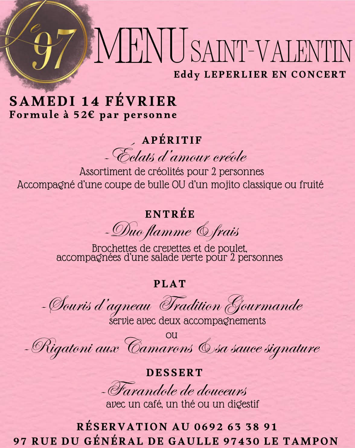 Menu Saint Valentin 